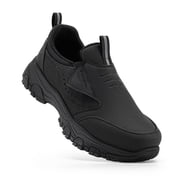 Slip on Shoes for Men Hiking Walking Shoes Trekking Loafer with Arch Support, Black-Size 8