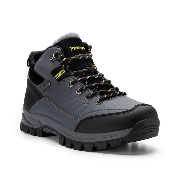 Fittington Wide Mens Winter Boots Insulated Snow Boots Outdoor Trekking Hiking Mid Calf Boots, Slip Resistance