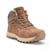 FITTINGTON Mens Wide Snow Boots Slip-Resistant Winter Boots Warm Shoes for Outdoor Hiking (Brown,10 Wide)