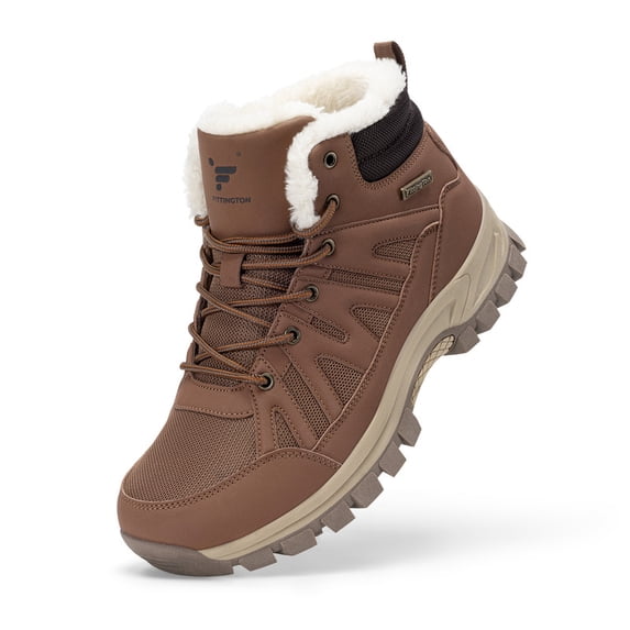 Fittington Men's Winter Boots Fleece Lining Warm Snow Boots Non-Slip and Water Resistant Wide Fit Ankle Boots 12.5 Wide