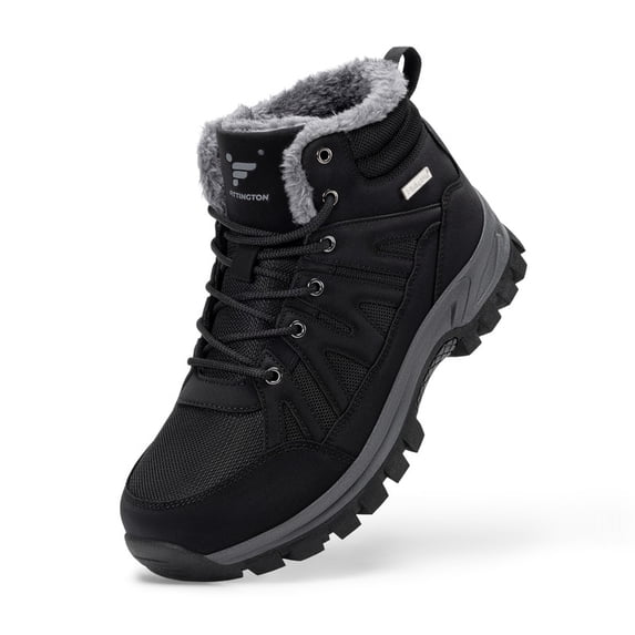 Fittington Men's Winter Boots Fleece Lining Warm Snow Boots Non-Slip and Water Resistant Wide Fit Ankle Boots 11 Wide