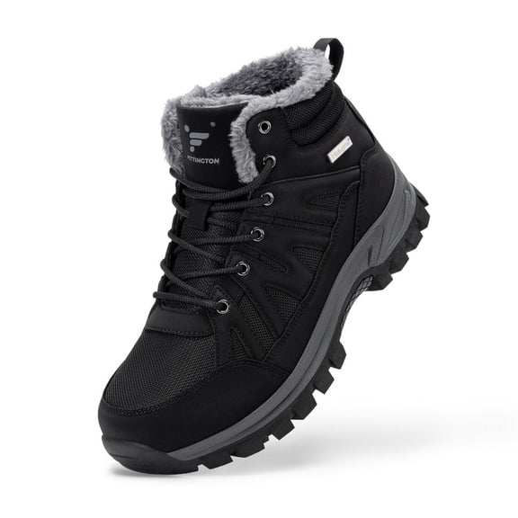 Fittington Men's Winter Boots Fleece Lining Warm Snow Boots Non-Slip and Water Resistant Wide Fit Ankle Boots 11 Wide