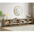 thumbnail image 1 of Fitueyes 118" Wood TV Stand for 85-100" TVs, Media Console Table with Open Shelves for Living Room Bedroom, Oak, 1 of 6