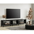 thumbnail image 1 of Fitueyes 94" Wood TV Stand for 85-100" TVs, Media Console with Open Shelves for Living Room Bedroom, black, 1 of 6
