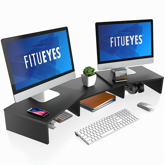 Fitueyes DT108001WB 3 Stand Monitor Riser w/ Adjustable Length & Angle