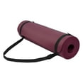 thumbnail image 1 of Fitvids 1/2-Inch Thick High Density Exercise Yoga Mat with Carrying Strap, Deep Wine, 1 of 7