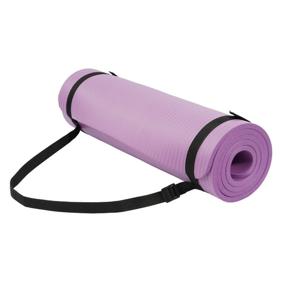 Fitvids 1/2-Inch Thick High Density Exercise Yoga Mat with Carrying Strap, Taro Purple
