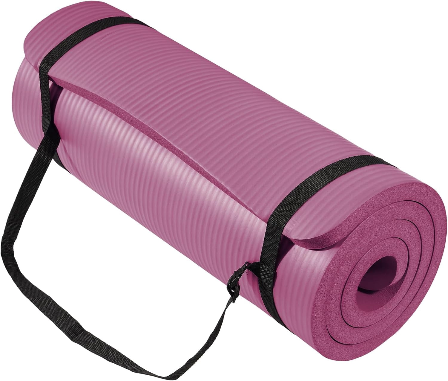 Fitvids 1 Inch Thick Yoga Mat 71x24 Inch - Non Slip Workout Mat with Carry Strap, Multiple Colors - Versatile Exercise Mat for Home, Gym, Pilates, Meditation - For All Skill Levels