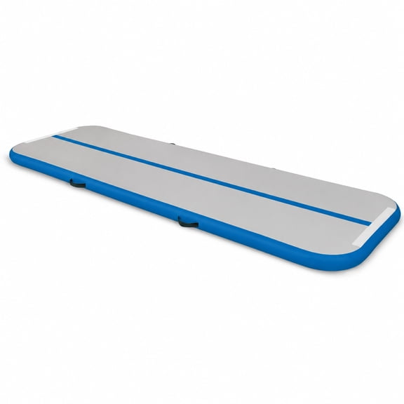 Fitvids 10 Ft Inflatable Gymnastics Mat, PVC Training Air Track Mat w/ Electric Pump, Blue