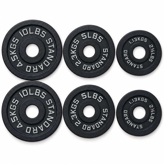 Fitvids 2.5, 5 &10 lb Cast Iron Grip Weight Plate Set, 2" Olympic Plates for Weightlifting