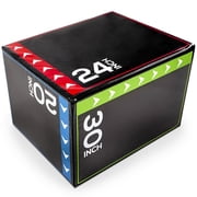 BalanceFrom Foam Plyometric Jump Box with 20 , 24 , and 30  Heights, 60 lbs, Multicolored