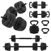 Fitvids 4 in 1 Adjustable Dumbbell Set, 60lbs Free Weights Set with Connector, Black