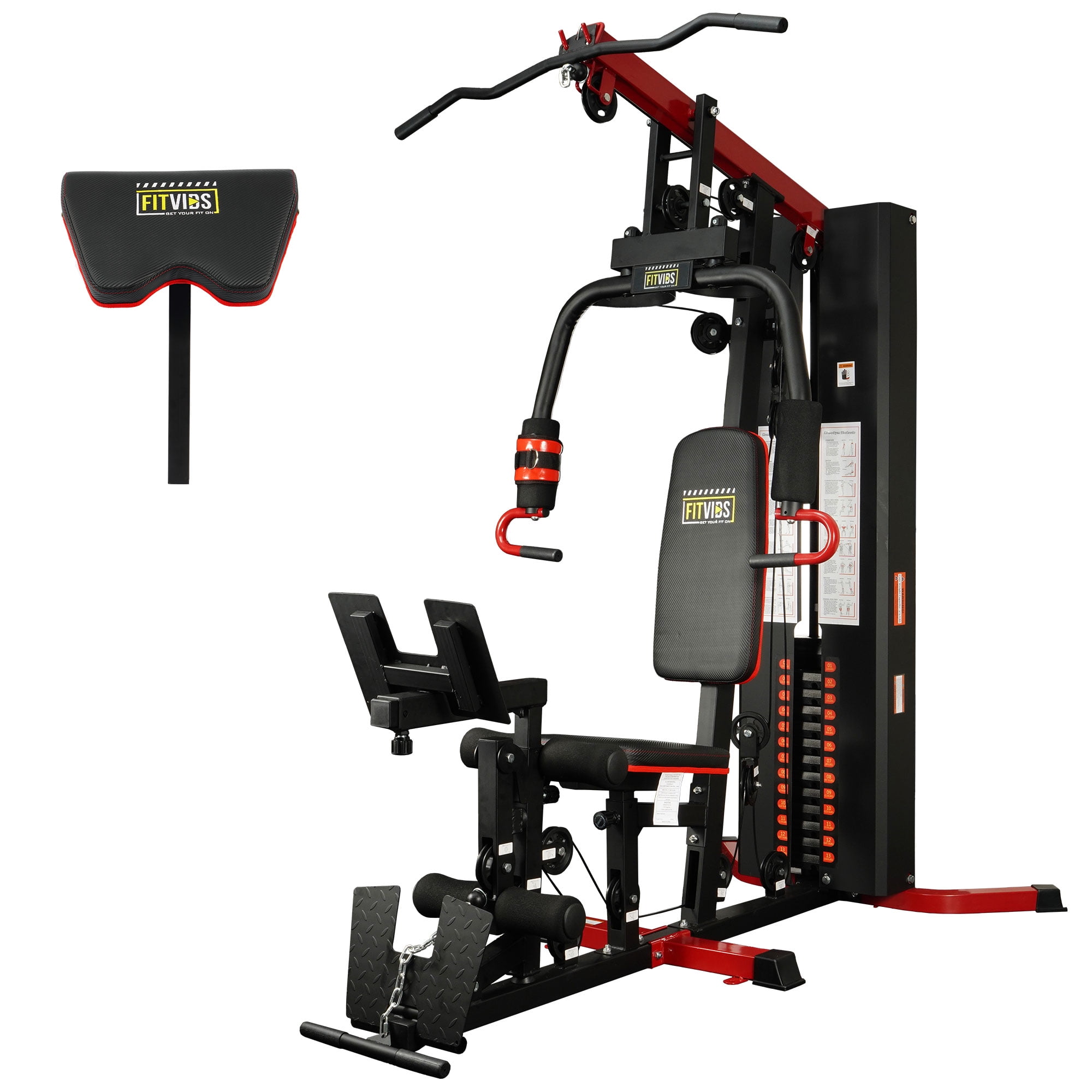 Walmart daily deals:  Fitvids LX770 Multifunctional Full Home Gym System Workout Station with 160 Lbs Weight Stack, One Station with Leg Training Pedal, Comes with Installation Instruction Video, Ships in 6 Boxes