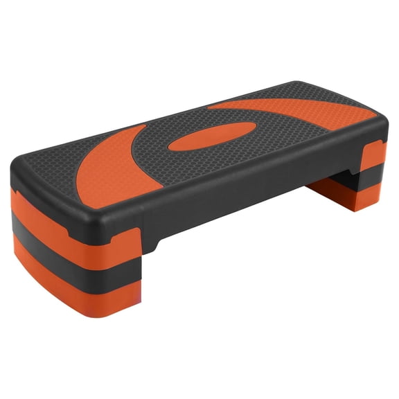 Fitvids Workout Step, 31" Aerobic Platform with 3 Level Adjustable Heights, Tangerine