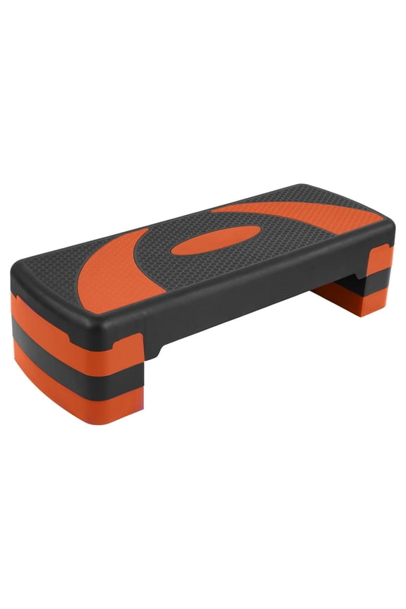Workout Step, 31" Aerobic Platform with 3 Level Adjustable Heights, Tangerine