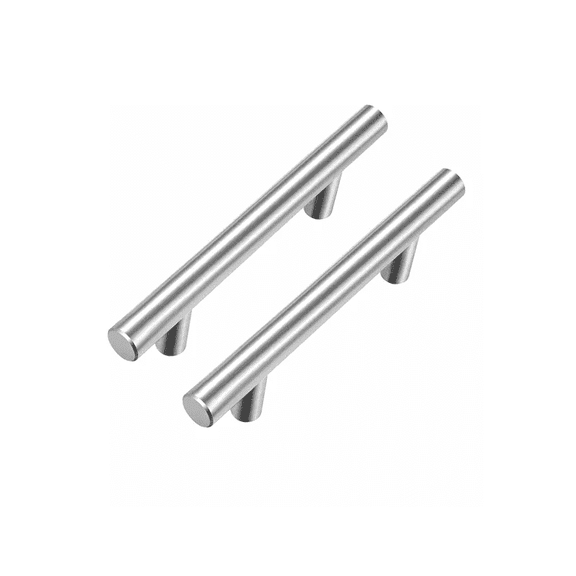 Fitviso 10 pack 2.75"(70mm) Center to Center Euro Bar Brushed Nickel Cabinet Handle