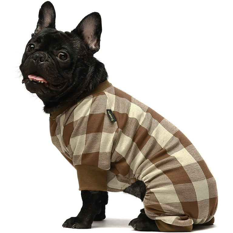 Fitwarm 100% Cotton Buffalo Plaid Dog Clothes Puppy Pajamas Pet