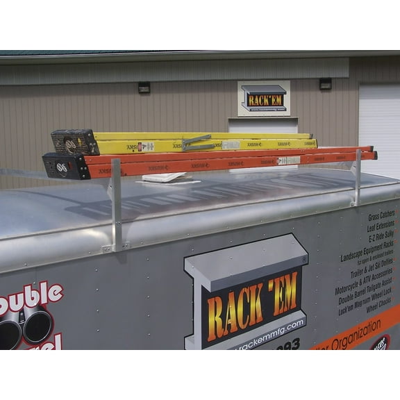 Fitz-All Adjustable Aluminum Trailer Ladder Rack for Enclosed Trailers by Rack'em Mfg