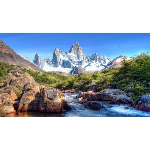 Fitz Roy Canvas Art Landscape Picture Wall Art Framed Painting Wall Decor For Home Office Bedroom Reeady to Hang