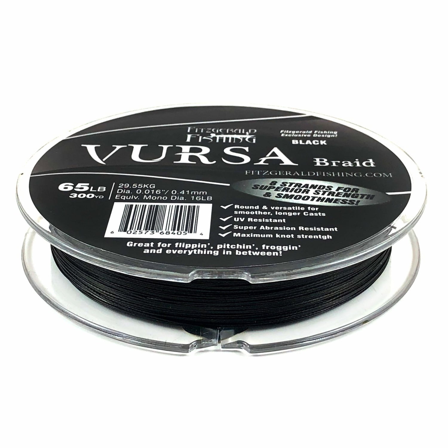 Fitzgerald Fishing Vursa Braid Black 8 Strand 30 Lb 300 Yd