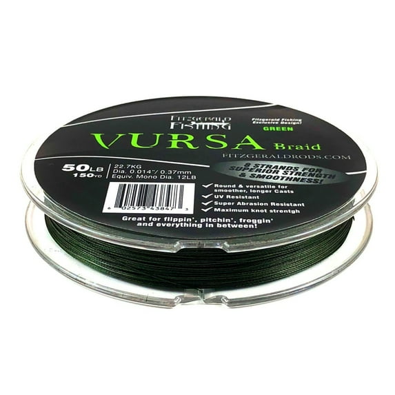 Fitzgerald Fishing Vursa Braid Green 8 Strand 20 Lb 150 Yd