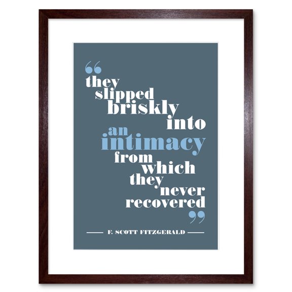 Fitzgerald Intimacy Never Recovered Blue Framed Wall Art Print
