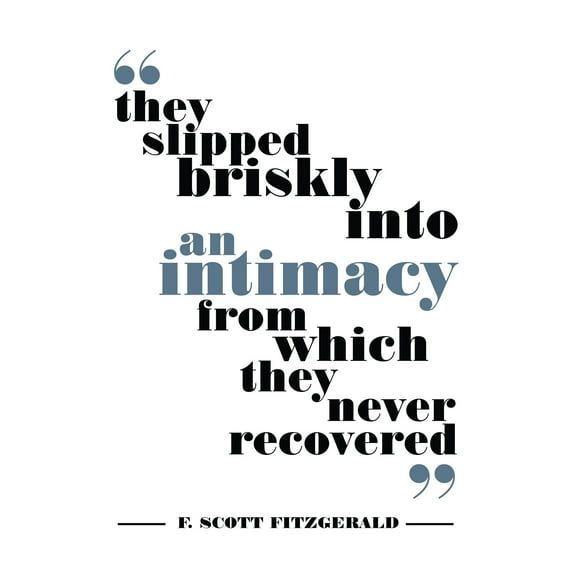 Fitzgerald Intimacy Never Recovered Large Wall Art Print
