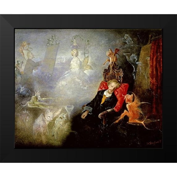 Fitzgerald, John Austen 24x20 Black Modern Framed Museum Art Print Titled - The Painters Dream