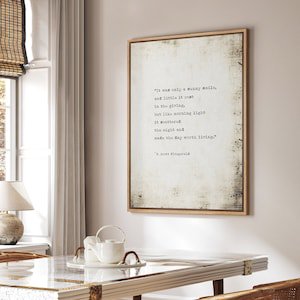 Fitzgerald Literary Quote Poster, 8x12 UNFRAMED