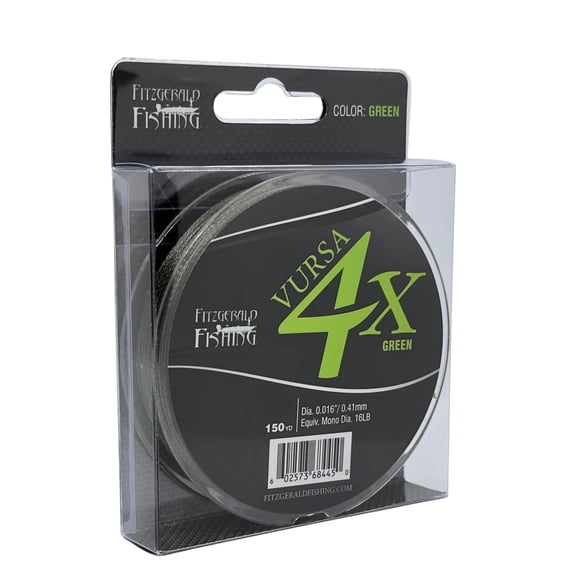Fitzgerald Vursa 4X Braided Fishing Line, 10 Lb 150 Yds Green