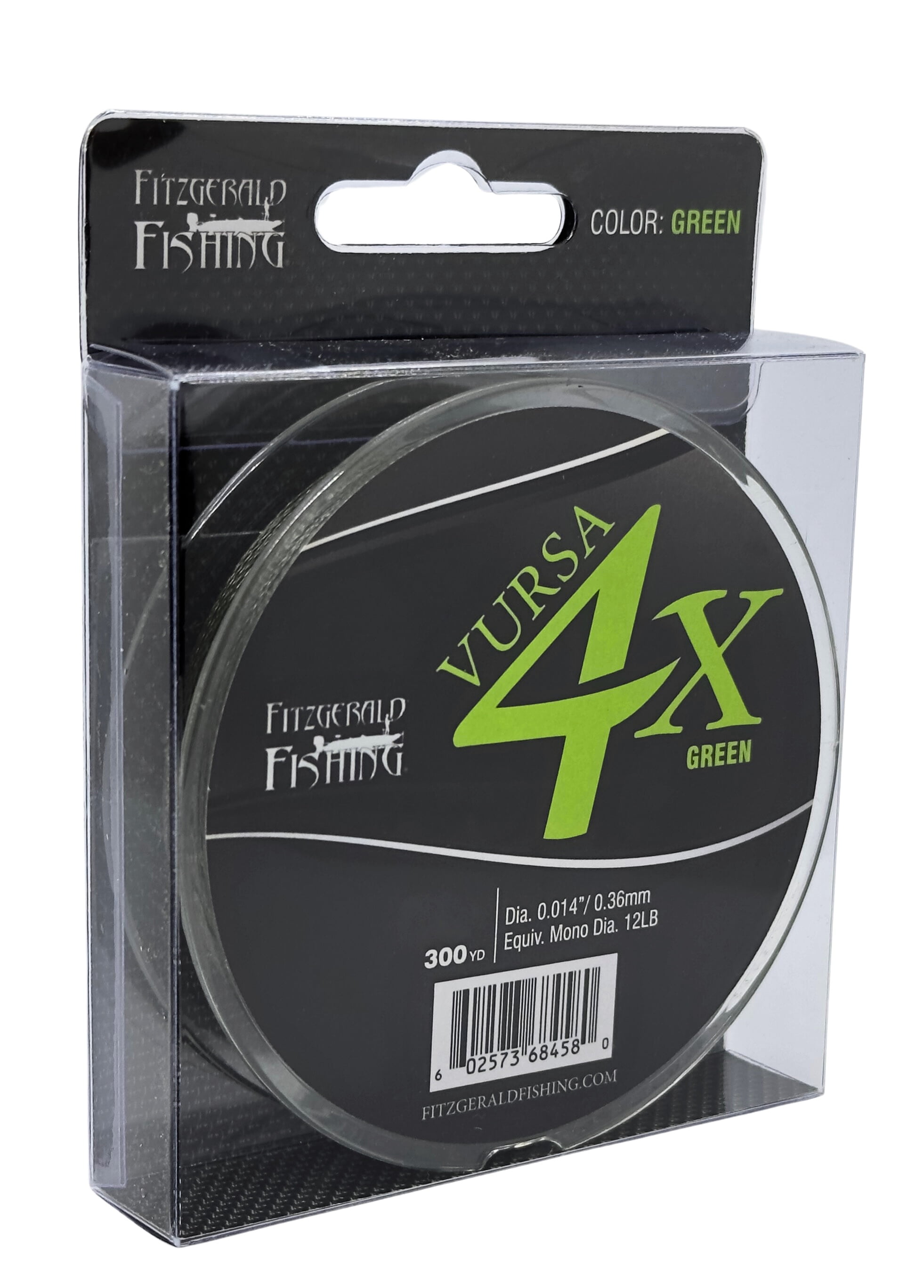 The Fitz Razor Line Fitzgerald Vursa 4X Braided Fishing Line, 10 Lb 300 Yds Green - Walmart.com
