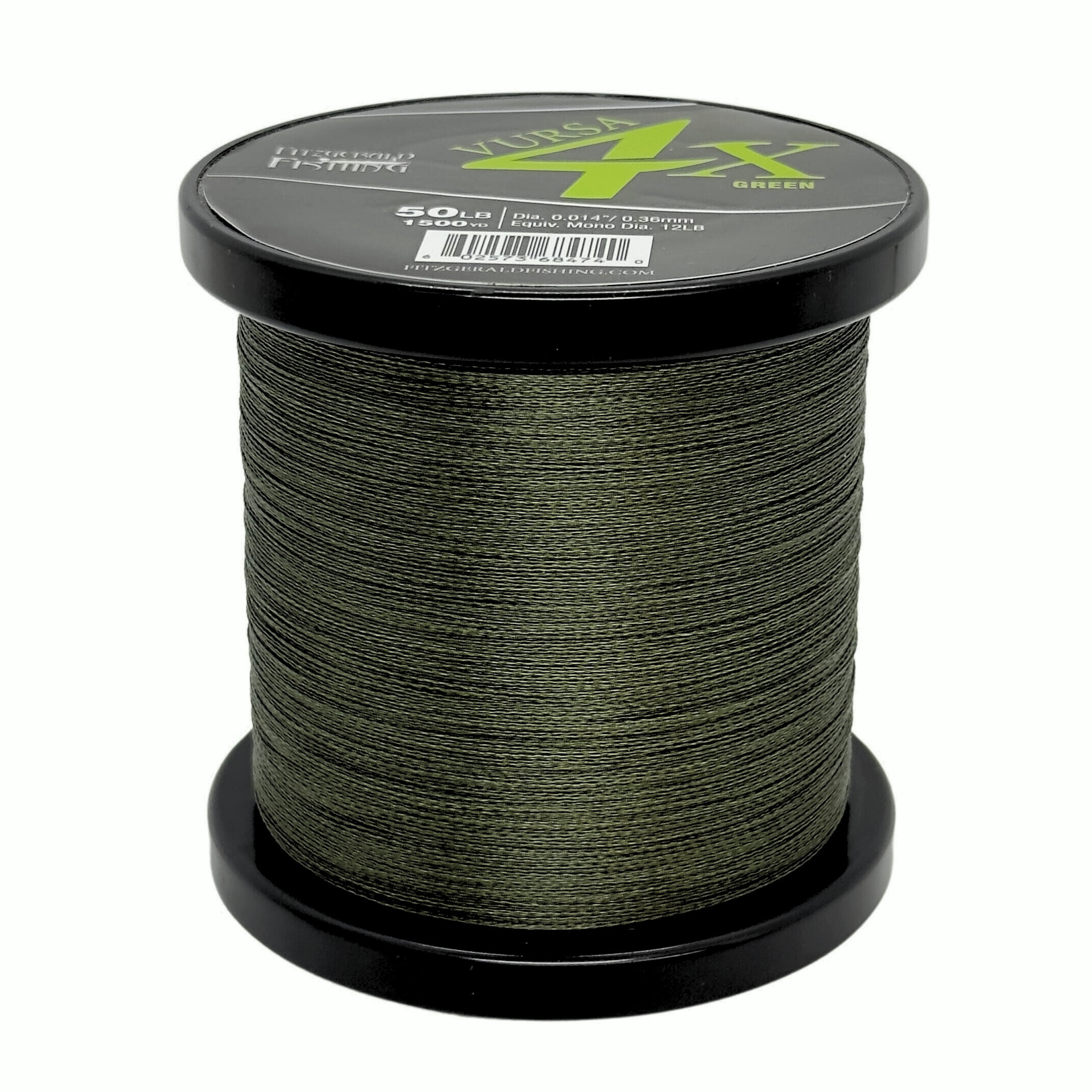Fitzgerald Vursa 4X Braided Fishing Line, 15 Lb 1500 Yds Green