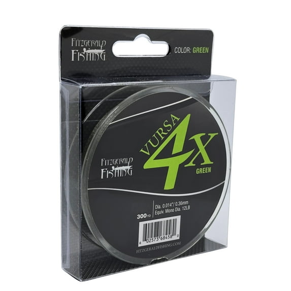 Fitzgerald Vursa 4X Green Braided Fishing Line 4 Strand 65 Lb 300 Yd