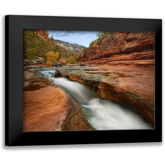 Fitzharris, Tim 14x12 Black Modern Framed Museum Art Print Titled - Oak Creek in Slide Rock State Park near Sedona, Arizona