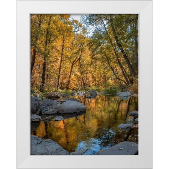 Fitzharris, Tim 19x24 White Modern Wood Framed Museum Art Print Titled - Oak Creek near Sedona-Arizona-USA