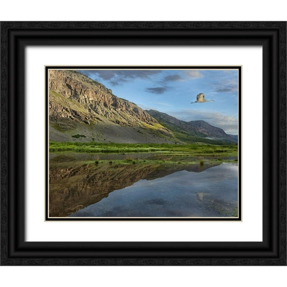 Fitzharris, Tim 24x20 Black Ornate Wood Framed with Double Matting Museum Art Print Titled - Dome Mountain and Animas River near Silverton-Colorado