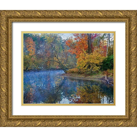 Fitzharris, Tim 32x26 Gold Ornate Wood Framed with Double Matting Museum Art Print Titled - Petit Jean River-Petit Jean State Park-Arkansas.