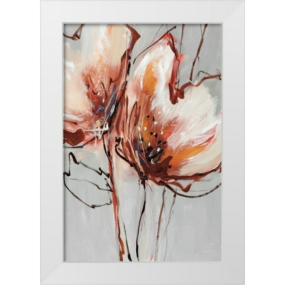 Fitzsimmons, A. 13x18 White Modern Wood Framed Museum Art Print Titled - Blooms In Tangerine