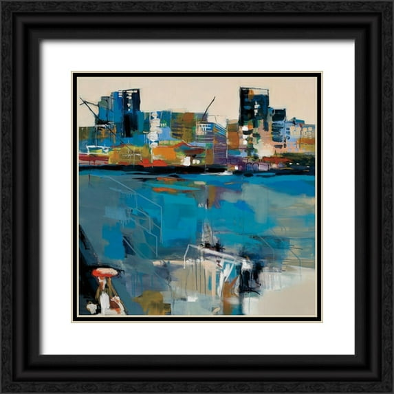 Fitzsimmons, A. 15x15 Black Ornate Wood Framed with Double Matting Museum Art Print Titled - From the Quay