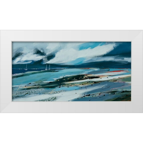 Fitzsimmons, A. 32x18 White Modern Wood Framed Museum Art Print Titled - Safe Harbour
