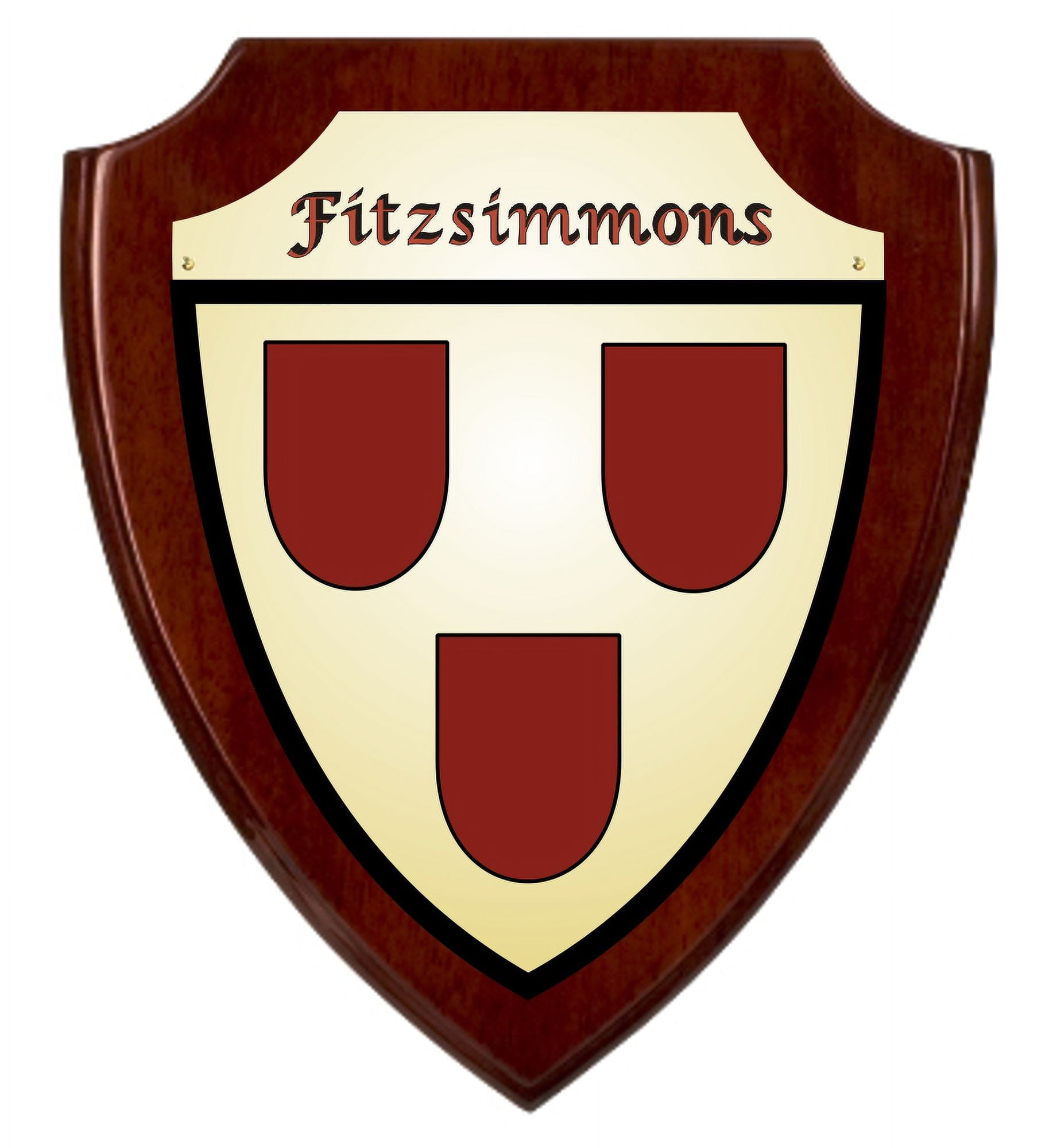 Fitzsimmons Irish Coat of Arms Shield Plaque - Rosewood Finish