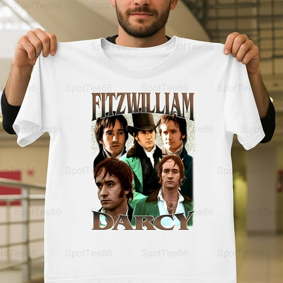 Fitzwilliam Darcy Vintage Pride and Prejudice Book Lover Retro Graphic V51080 Unisex T-Shirt, Up to Size 5XL