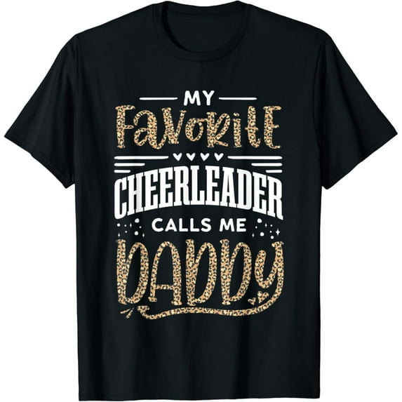 Fitzy Mens Cheerleading Daughter Father Leopard Cheetah Cheer Dad T-Shirt Full Size S-5XL