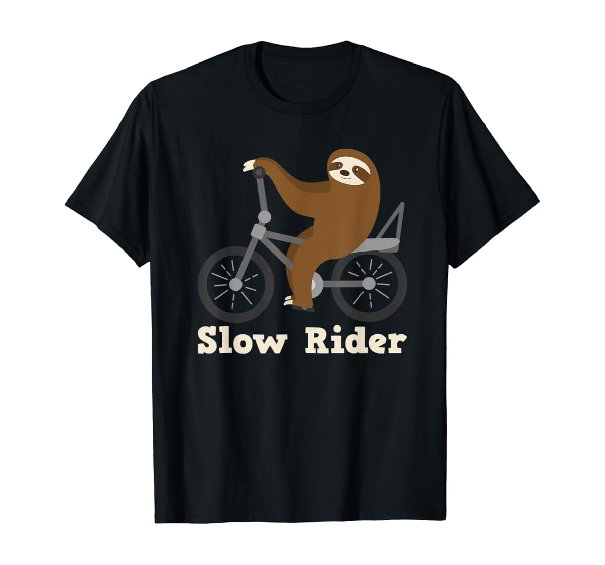 Fitzy Slow Rider Sloth Cycling Riding Bicycle Biker Lazy Pun Quote T ...