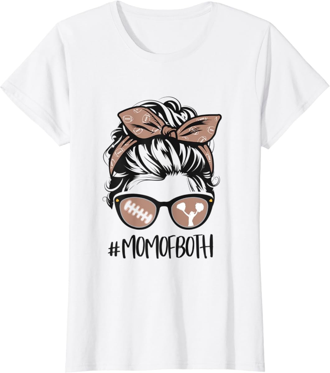 Fitzy Womens Cheer Mom Football Son Cheerleading Daugher Cheer T-Shirt ...