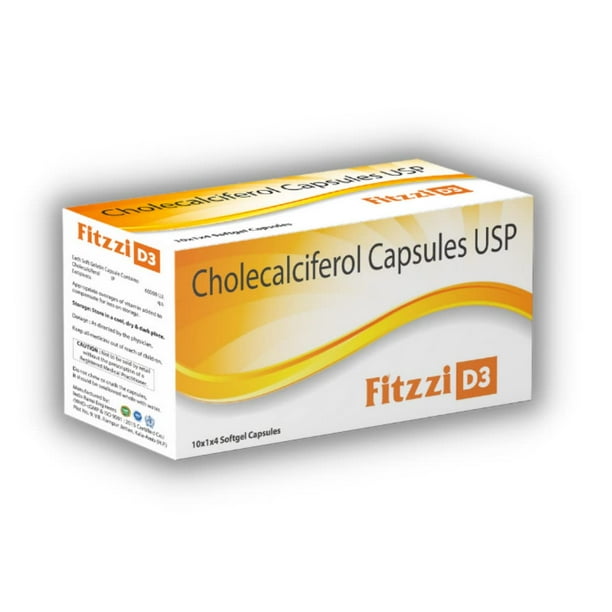 Fitzzi Vitamin D3 (60000 Iu), Promotes Calcium Absorption, Bone Health