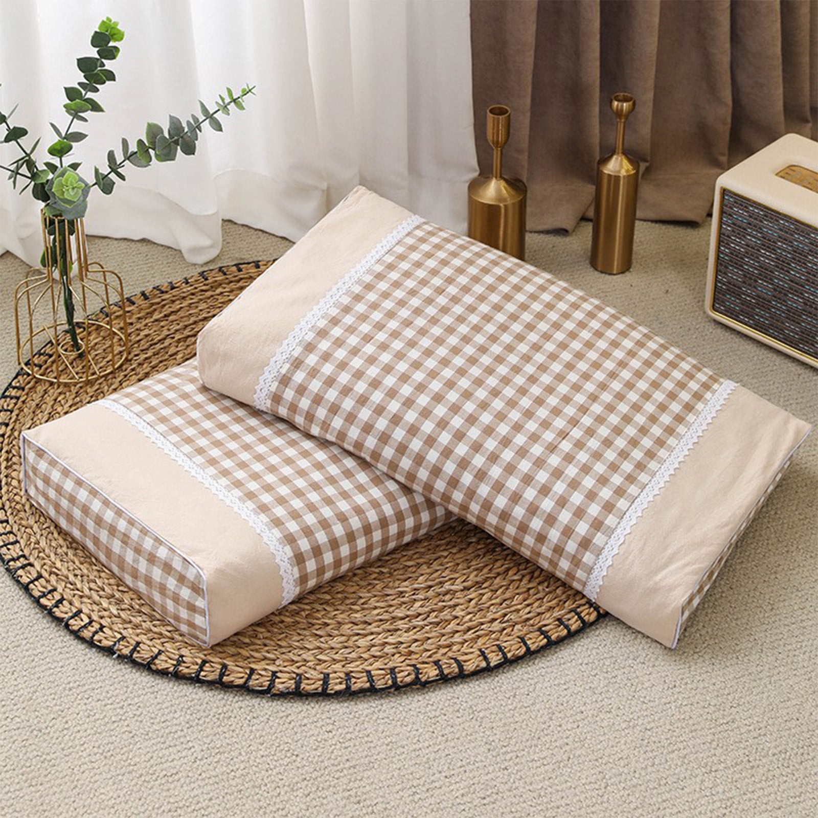 Fiudx Pillows Durable Whole Buckwheat Pillows for Bed Adult Cervical Pillow Suitable for Ide Back Stomach Sleepers Walmart