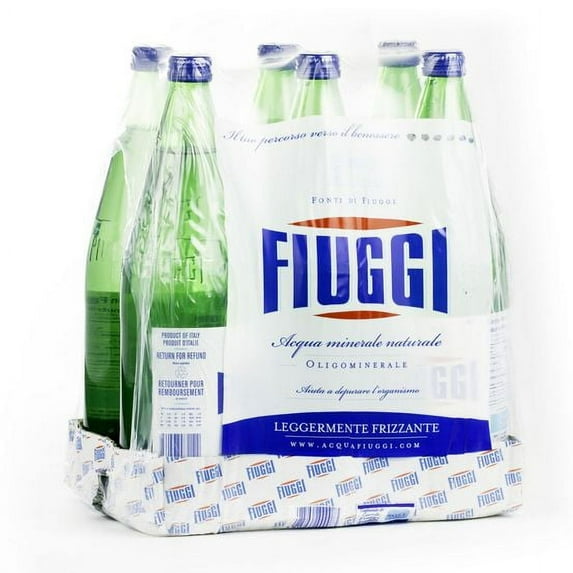 Fiuggi Natural Mineral Water 6 1L Glass Bottles