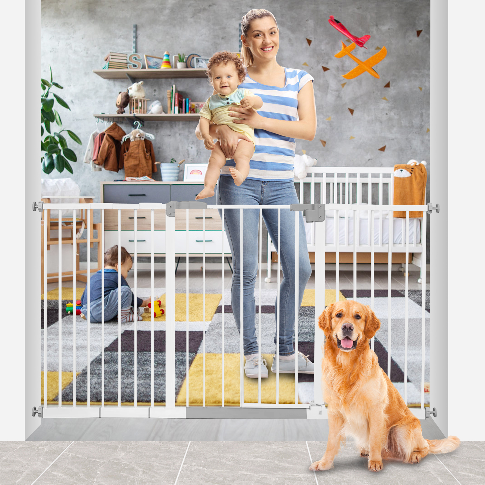 Regalo Easy Step® Extra Tall Walk Thru Baby Safety Gate, 36 in Tall