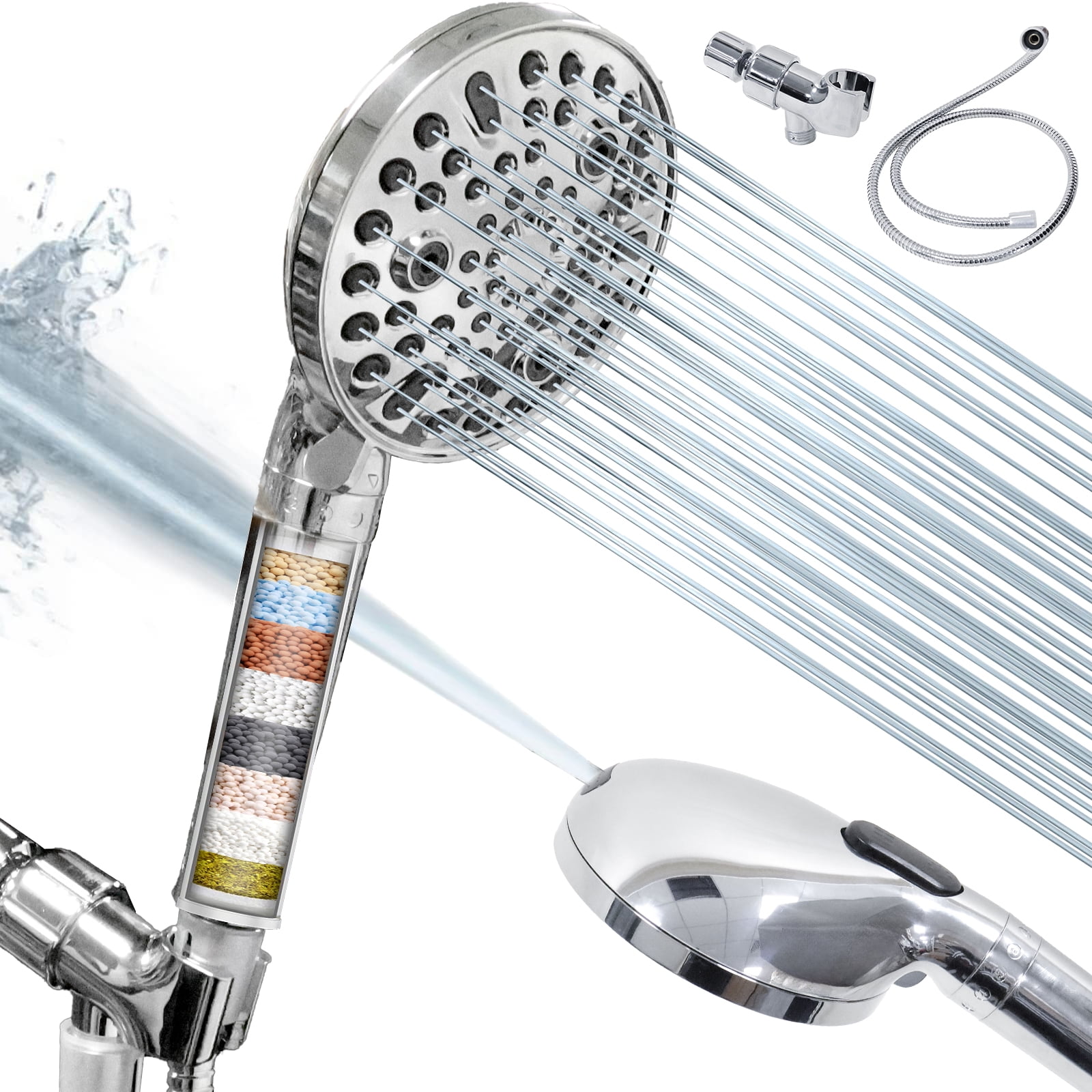 Fiuion Shower Head with Handheld 10 Mode High Pressure Shower Heads